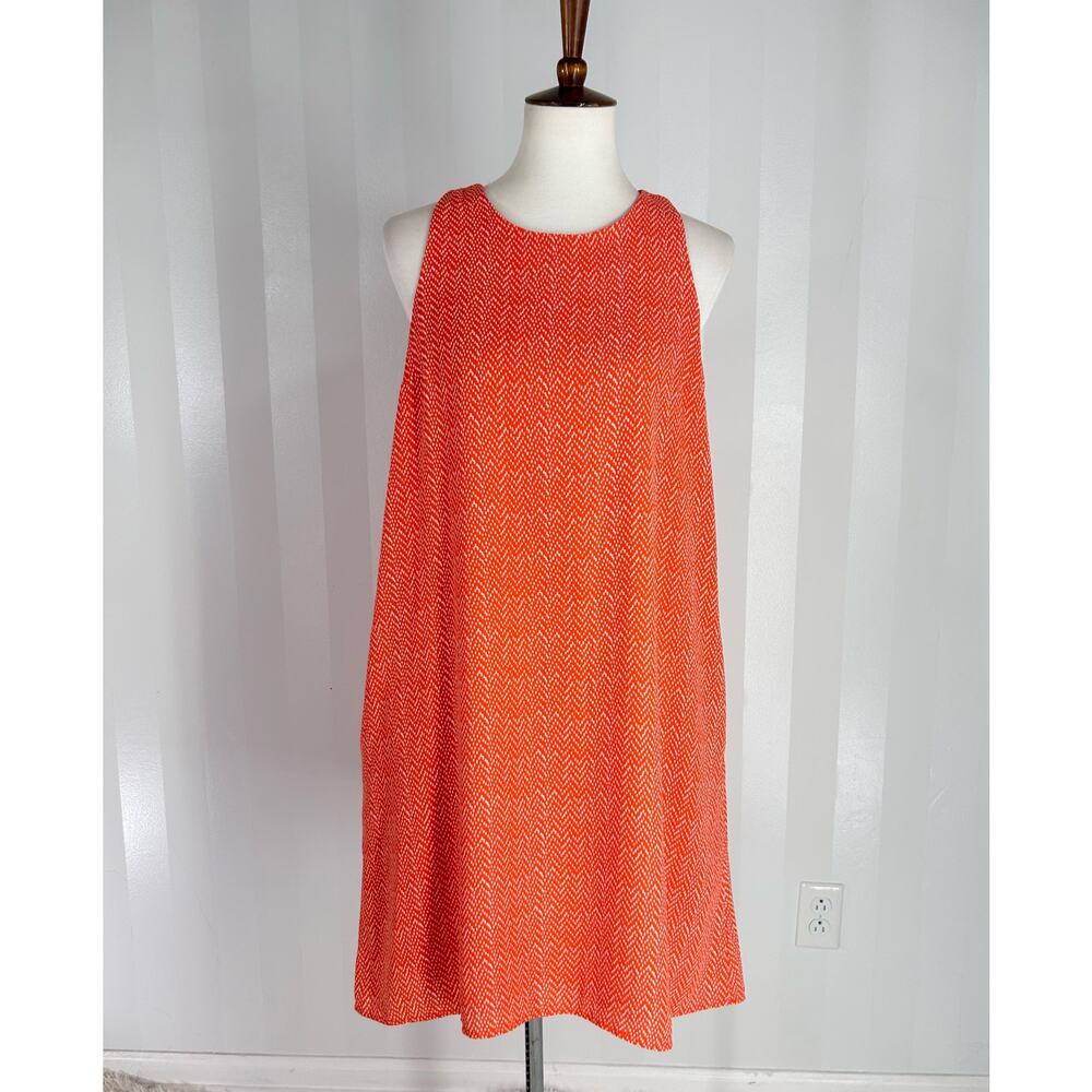 GAP Women’s Orange/White Sleeveless Shift Dress Sz S